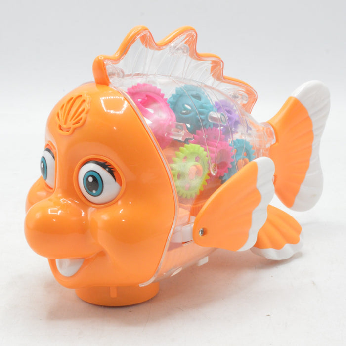 Transparent Gear Fish with Lights & Sound
