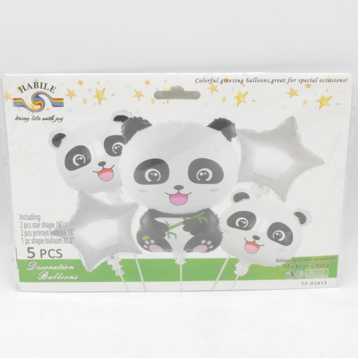 5 in 1 Panda Theme Foil Balloons