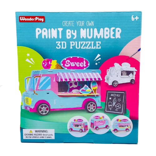 Bus Shape 3D Puzzle Paint Number