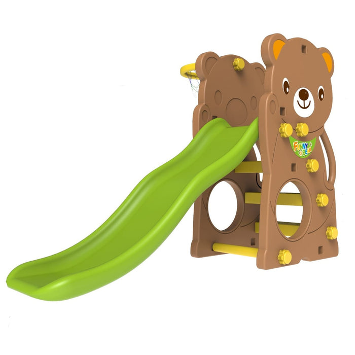 Funny Teddy Bear Slide with Basket Ball Hoop