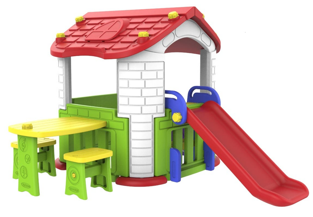 Luxury Play House with Slide & Sitting Side