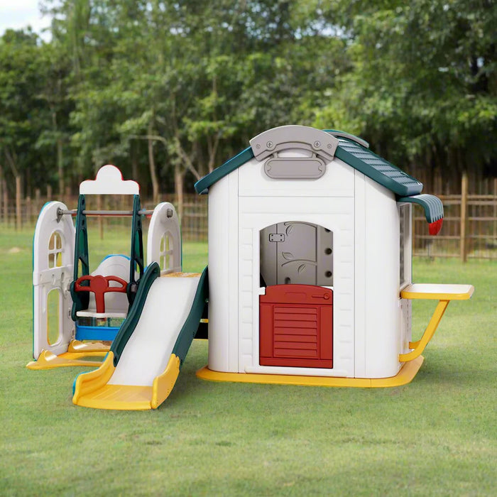 Durable Play House with Slide & Swing