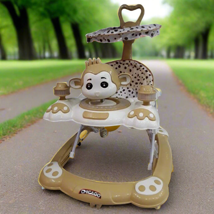 Cute Monkey Musical Walker with Canopy