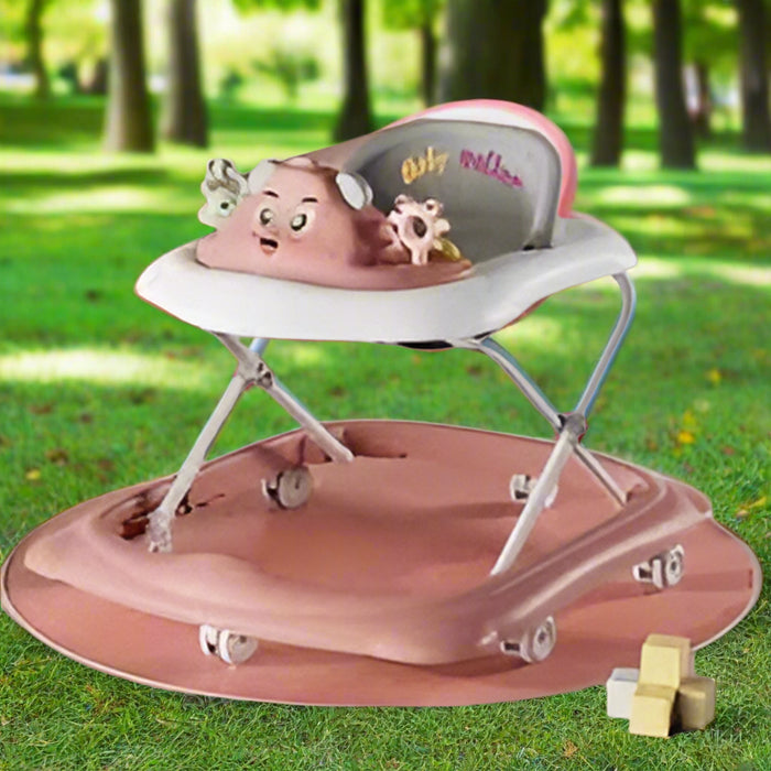 Cute Cartoon Foldable Musical Baby Walker