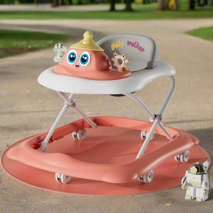 Cute Cartoon Foldable Musical Baby Walker
