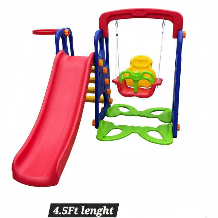 3-in-1 Kids Mini Swing Set with Slide