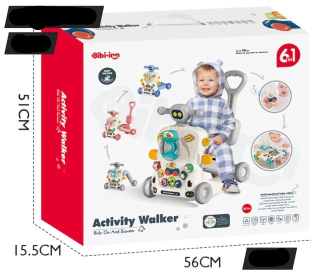 6-in-1 Activity Walker with Push Handle