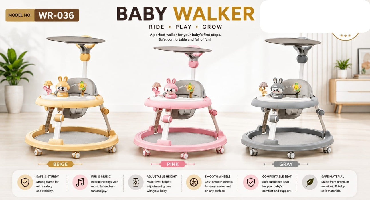 Rabbit Design Musical Baby Walker