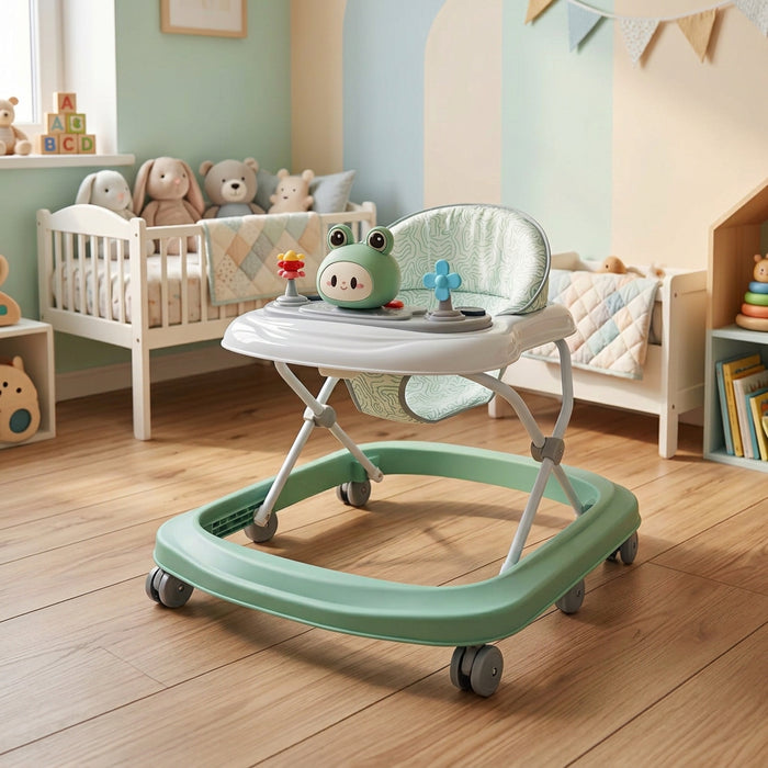 Cute Frog Theme Baby Musical Walker