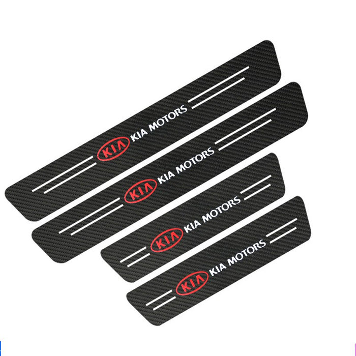 Pack of 4 Car Carbon Fiber Anti Stepping Protection Stickers KIA