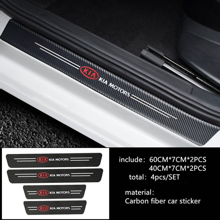 Pack of 4 Car Carbon Fiber Anti Stepping Protection Stickers KIA