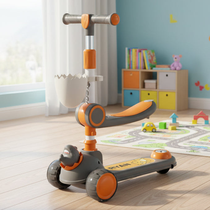 Mini Shark Theme Foldable Kids Scootie