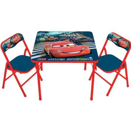 Disney Cars Theme Learning Table with 2 Chairs