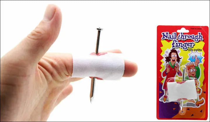 Prank Toy Nail Through Finger
