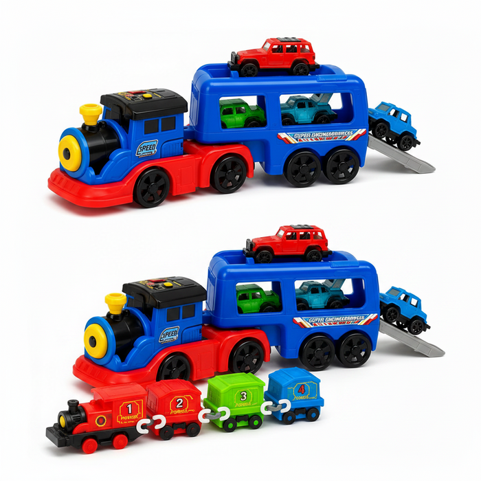 Magnetic Train Car Carrier Toy with Light & Sound
