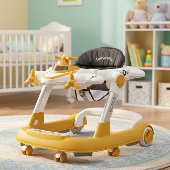Airplane Design Adjustable Baby Walker