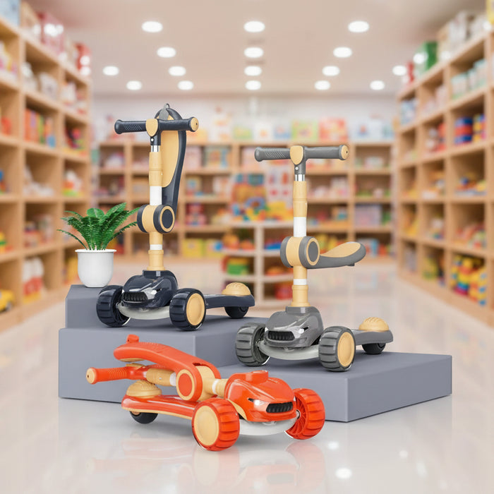 2 in 1 Car Theme Scootie for Kids