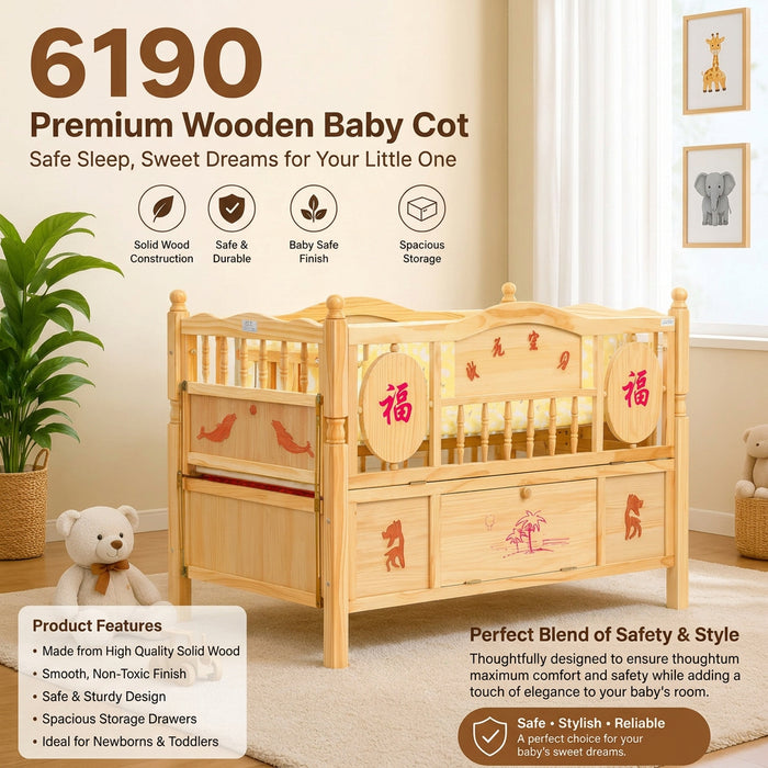 Premium Wooden Baby Cot
