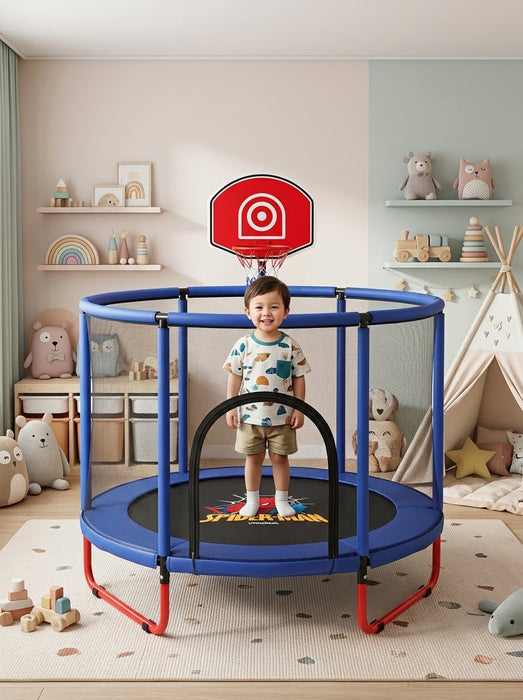 Spider-Man Theme Trampoline with Basketball Hoop