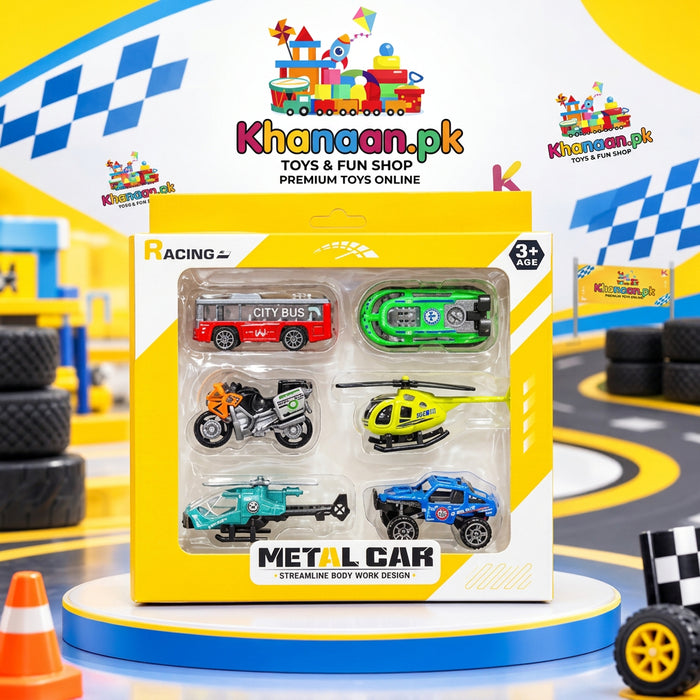 Metal Car Alloy Diecast Set of 6 Pieces