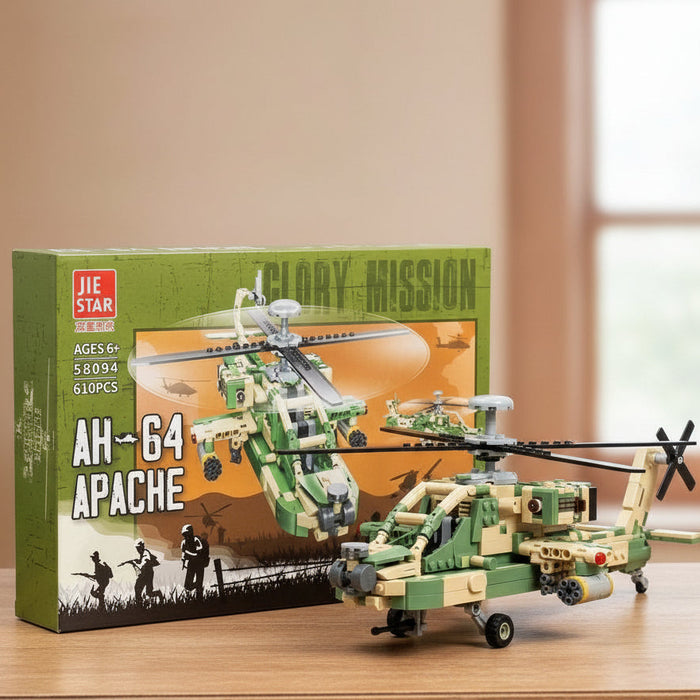 AH-64 Apache Copter Brick Blocks 610 Pieces