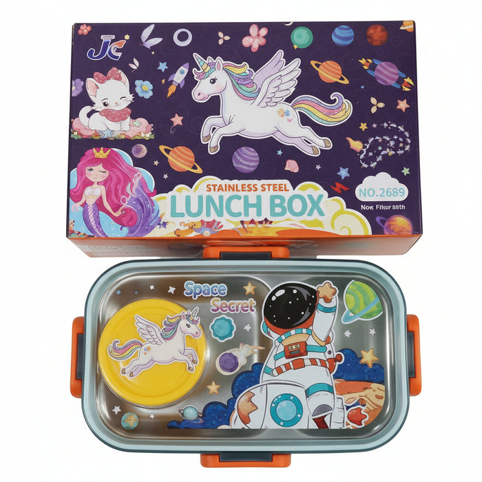 Space Theme Lunch Box with Saucer Box