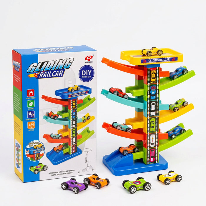 Gliding Railcar Track Ramp Toy Set