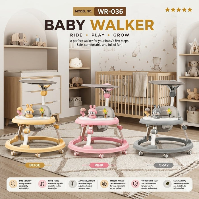 Rabbit Design Musical Baby Walker