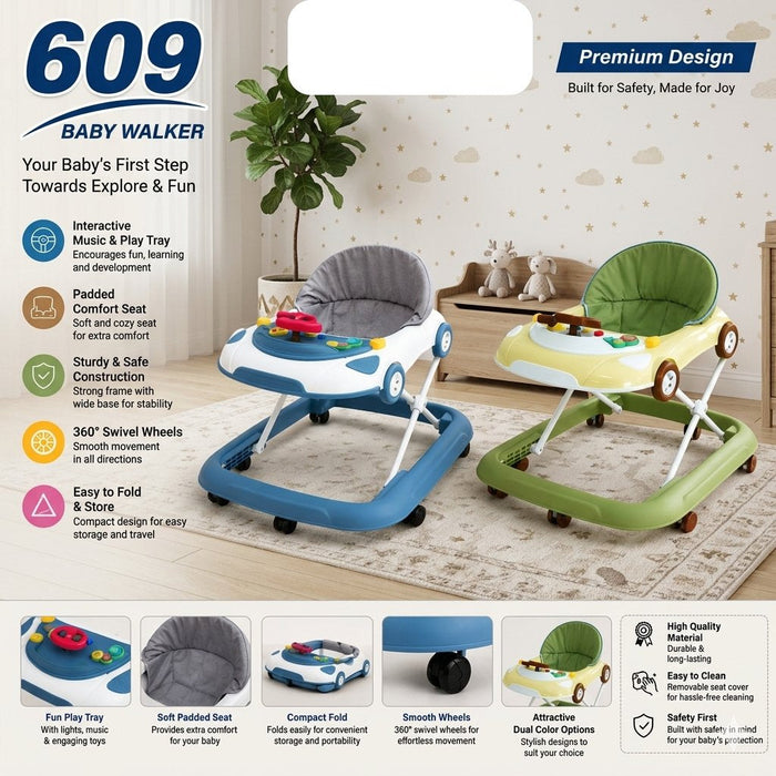 Compact Foldable  Musical Baby Walker