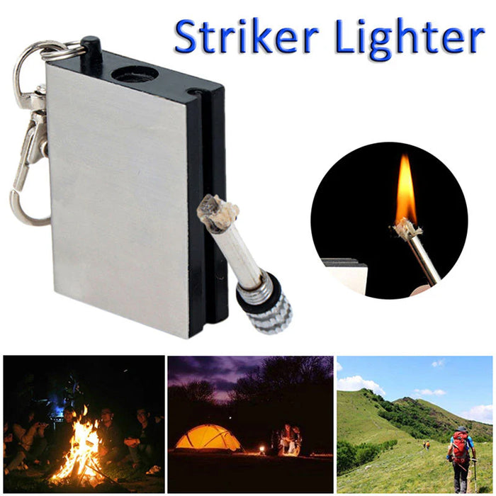 Fire Starter Fint Match Lighter Mrtal Key Chain