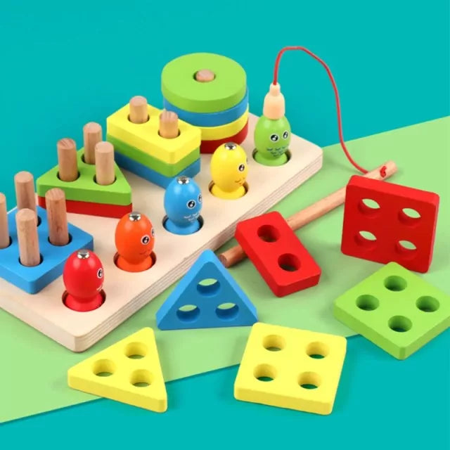 Fishing Wooden Four Shape Box