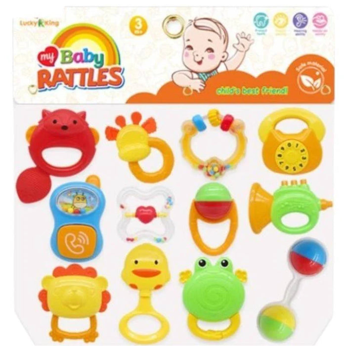 Different Style Baby Rattles Set of 12 Pieces