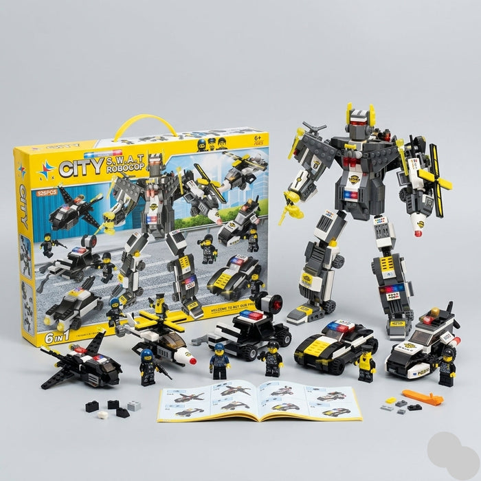 6-in 1 City Police Bricks Block 526 Pieces