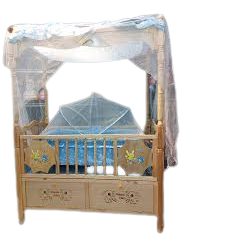 Baby Wooden Cot Bed With Mosquito Net