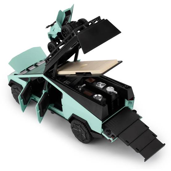 Diecast Tesla Cyber Truck with Quartz Metal Bike
