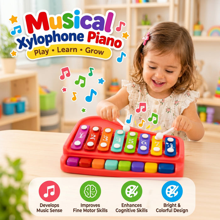 2-in-1 Baby Piano Xylophone For Kids