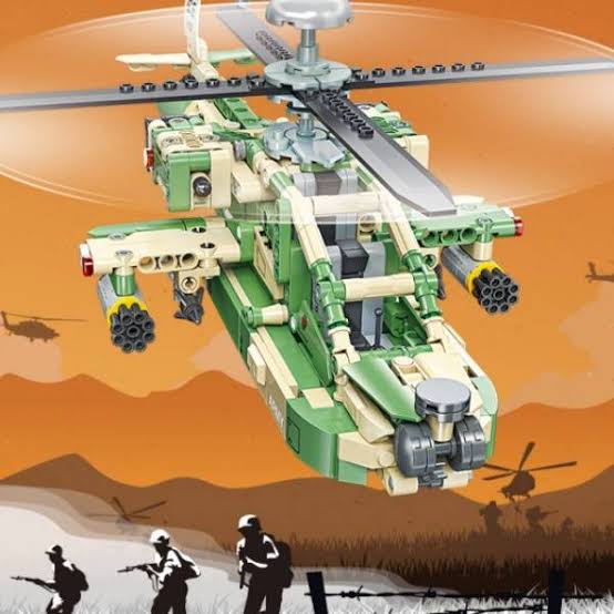 AH-64 Apache Copter Brick Blocks 610 Pieces