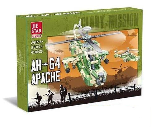 AH-64 Apache Copter Brick Blocks 610 Pieces