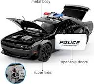 Diecast Dodge Challenger SRT Hellcat Police Car with Light & Sound