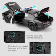 Diecast Dodge Challenger SRT Hellcat Police Car with Light & Sound
