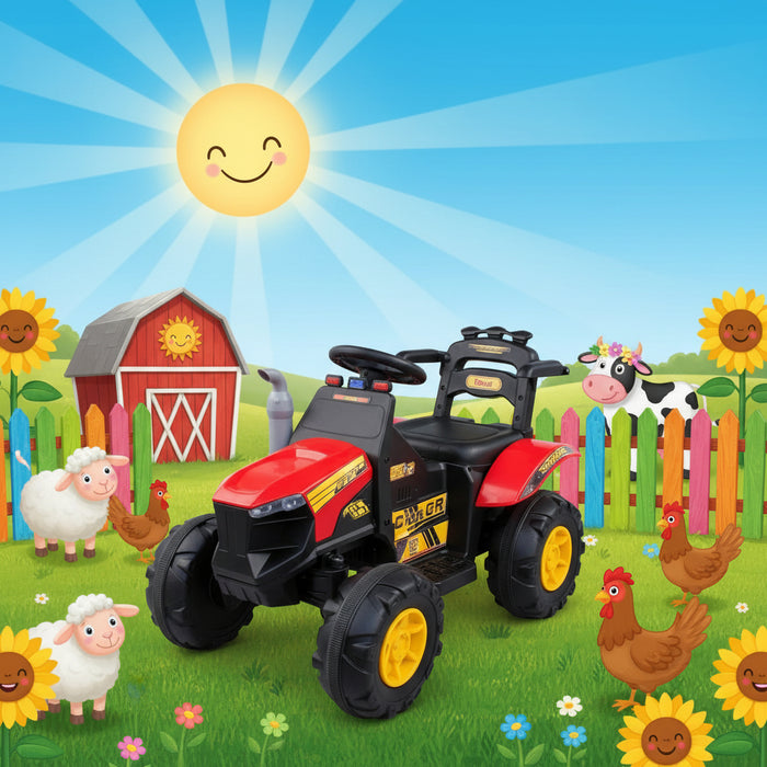 Electric Farm Tractor with Lights & Horns