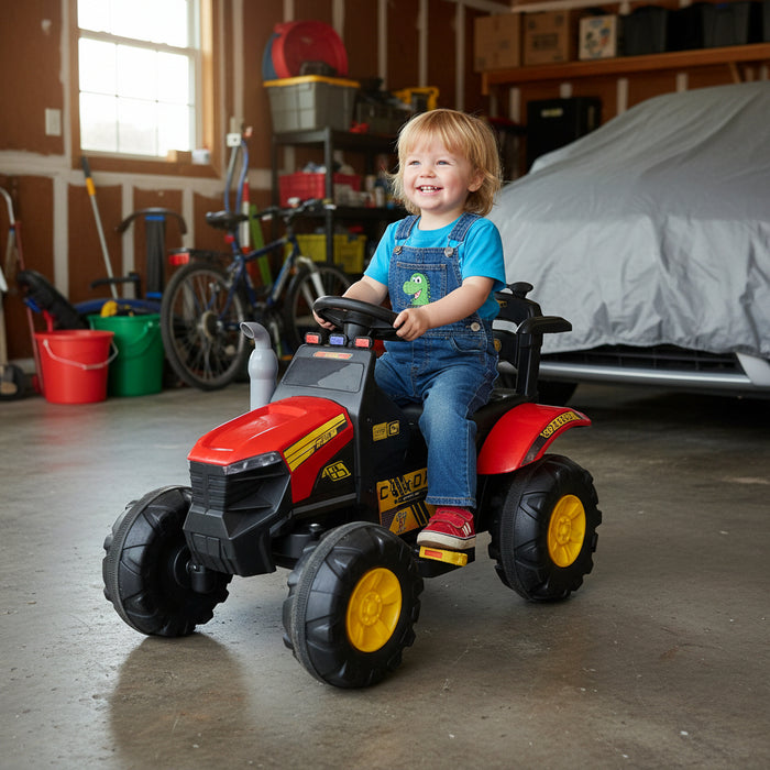 Electric Farm Tractor with Lights & Horns