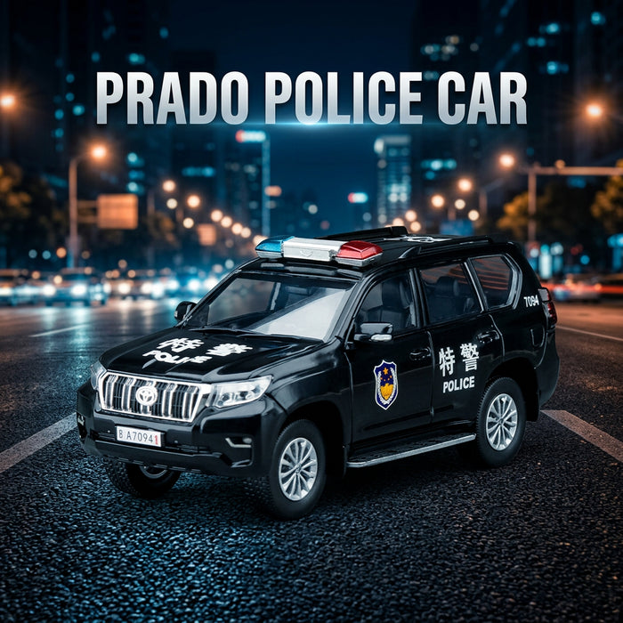 Diecast Toyota Prado Police Car with Light & Sound