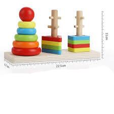 Wooden Rainbow Tower Blocks