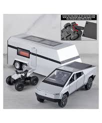 Diecast Tesla Pickup Truck with RV Trailer
