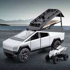 Diecast Tesla Cyber Truck with Quartz Metal Bike