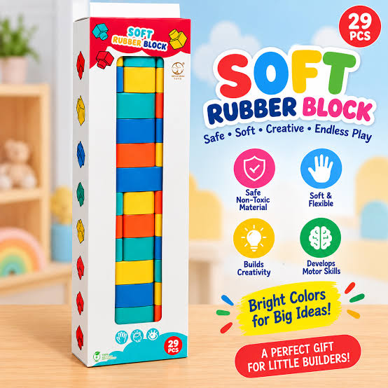 Kids Soft Rubber Blocks 29 Pieces