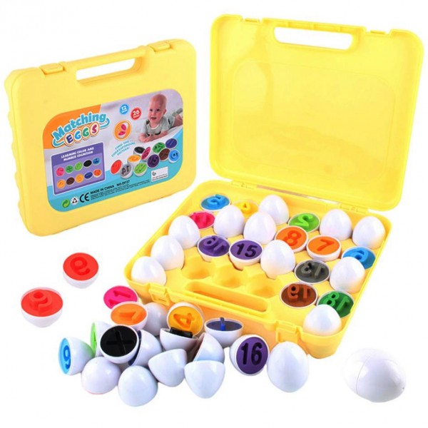 Kids Learning Matching Alphabets Eggs