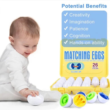 Kids Learning Matching Alphabets Eggs