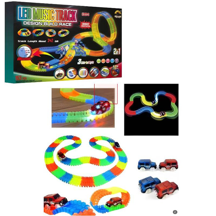 2 in 1 LED Musical Racing Track Set